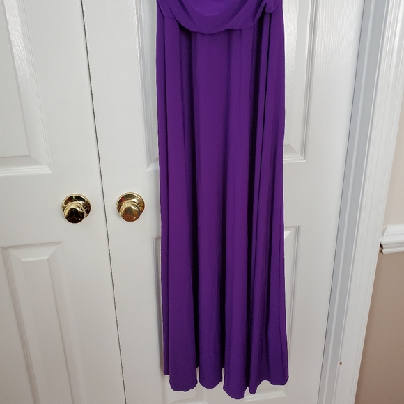 Purple Ruched Maxi Dress - Picture 4 of 10